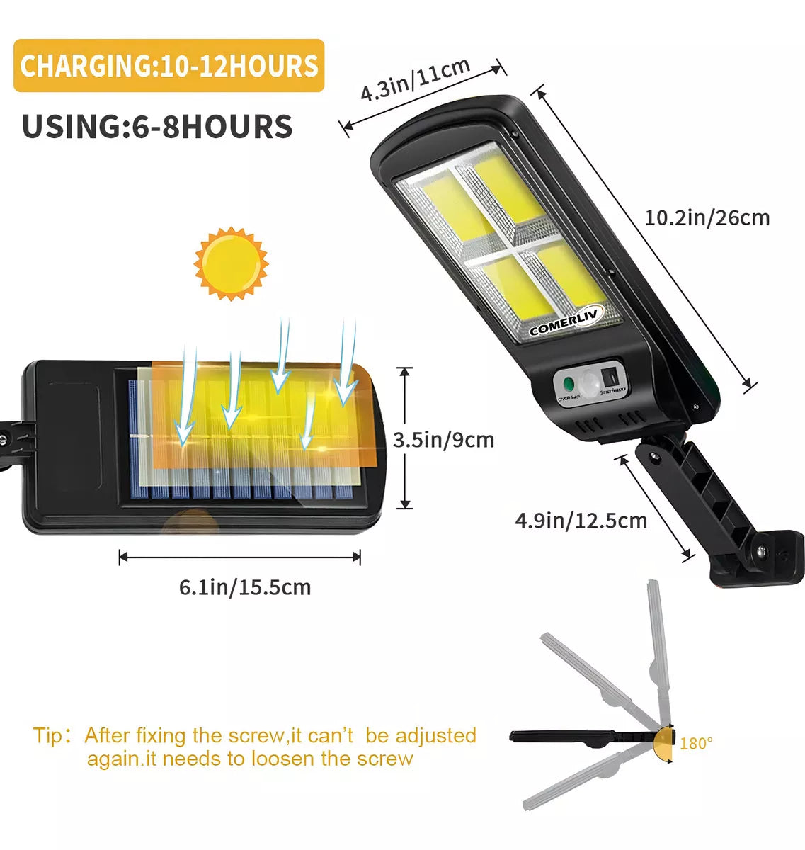 Lámpara Solar LED de Pared con Sensor de Movimiento