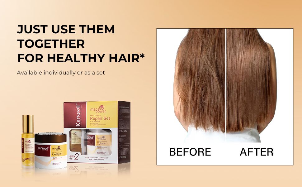 KIT MASCARA Y ACEITE CAPILAR KARSEELL✨💇‍♀️💖