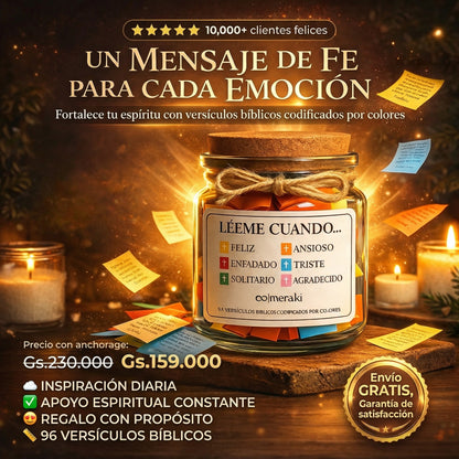 Frasco de Versiculos Biblicos Inspiración diaria para el alma
