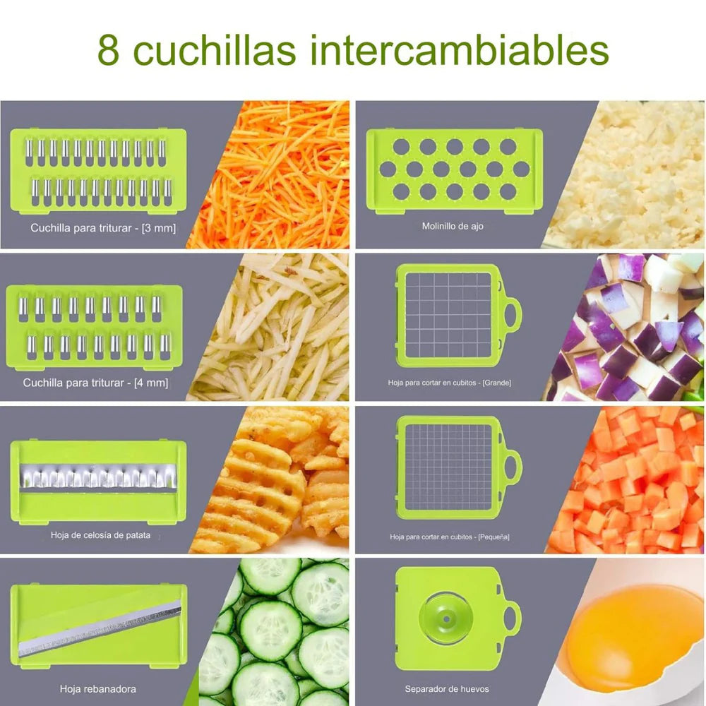 Cortador y rallador de verduras multifuncion 16 en 1