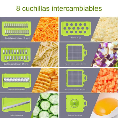 Cortador y rallador de verduras multifuncion 16 en 1