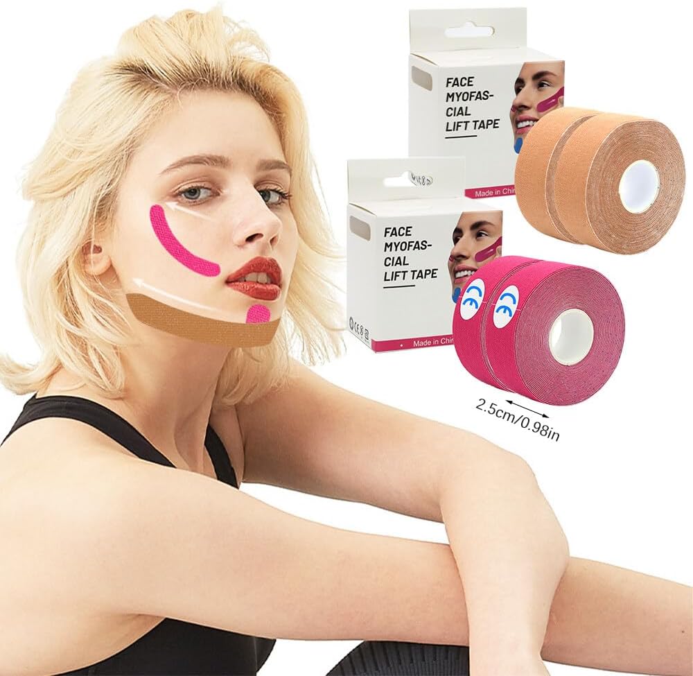 🌟 Cinta Facial Kinesiológica x2 Rollos (5 m x 2,5 cm)