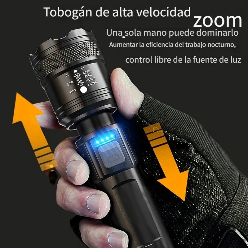 LINTERNA LED  RECARGABLE ZOOM POTENTE