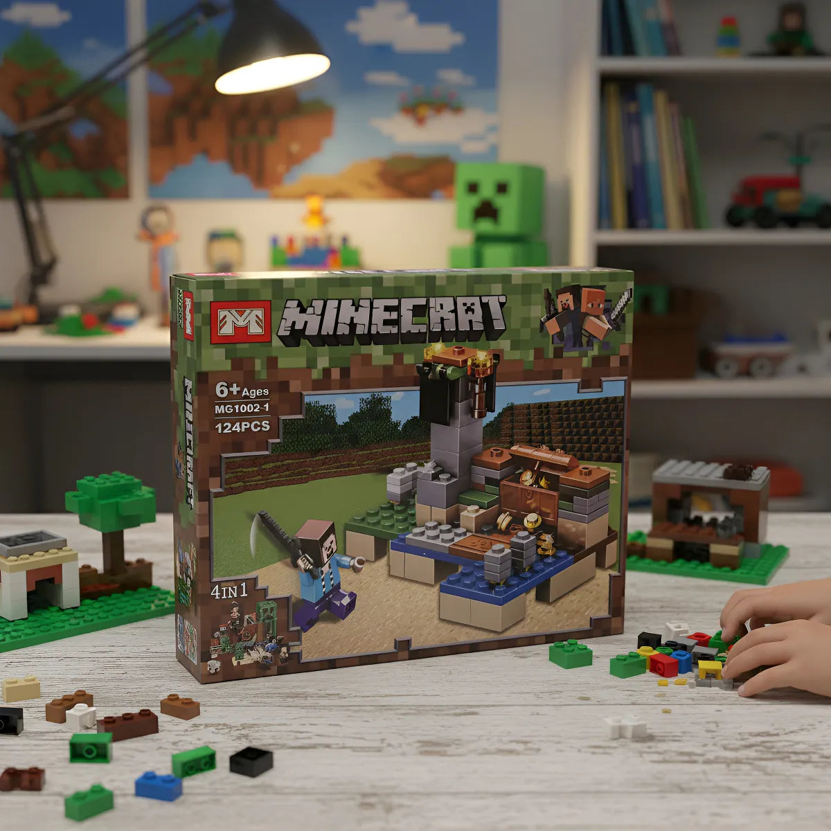 Set de Bloques Minecraft Estilo LEGO - 124 Piezas - Juguete de Construcción