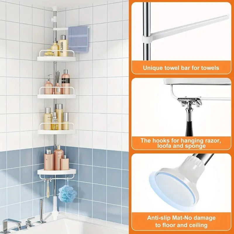 ESTANTE ESQUINERO PARA DUCHA Y BAÑO 🛁✨