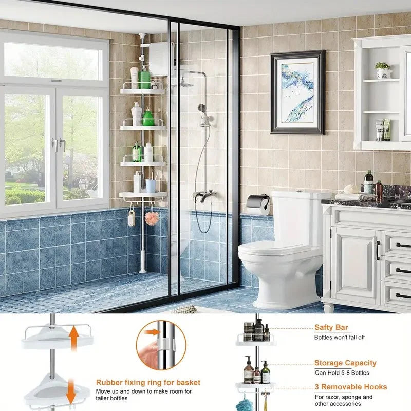 ESTANTE ESQUINERO PARA DUCHA Y BAÑO 🛁✨