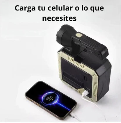 Linterna, Kit de herramientas, Panel Led y cargador