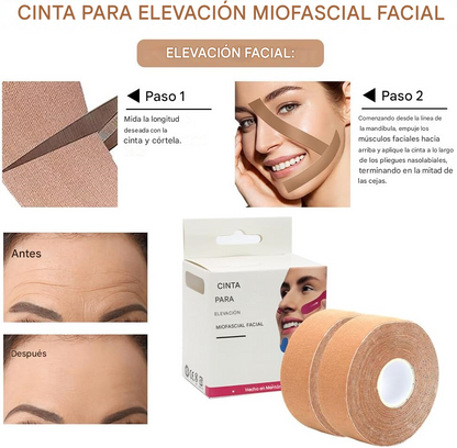 🌟 Cinta Facial Kinesiológica x2 Rollos (5 m x 2,5 cm)