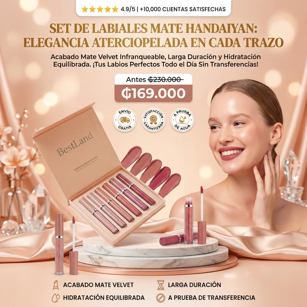 Set de Labiales Mate HANAIYAN – Color Intenso que Dura Todo el Día 💄✨