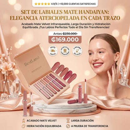 Set de Labiales Mate HANAIYAN – Color Intenso que Dura Todo el Día 💄✨